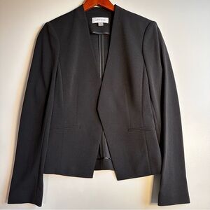 Calvin Klein Women's Black Open-Front Blazer Size 6 Office Classic